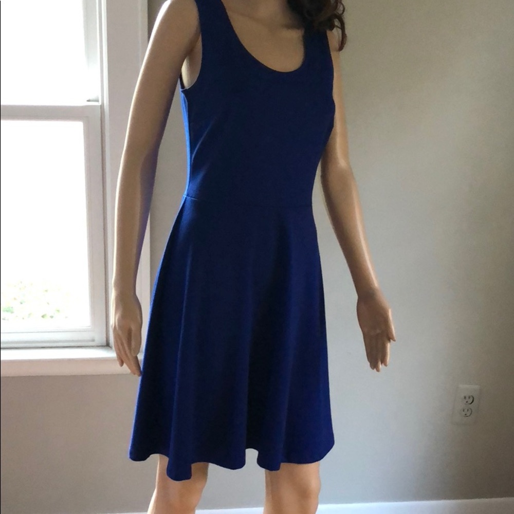 Cobalt blue A line shirt dress